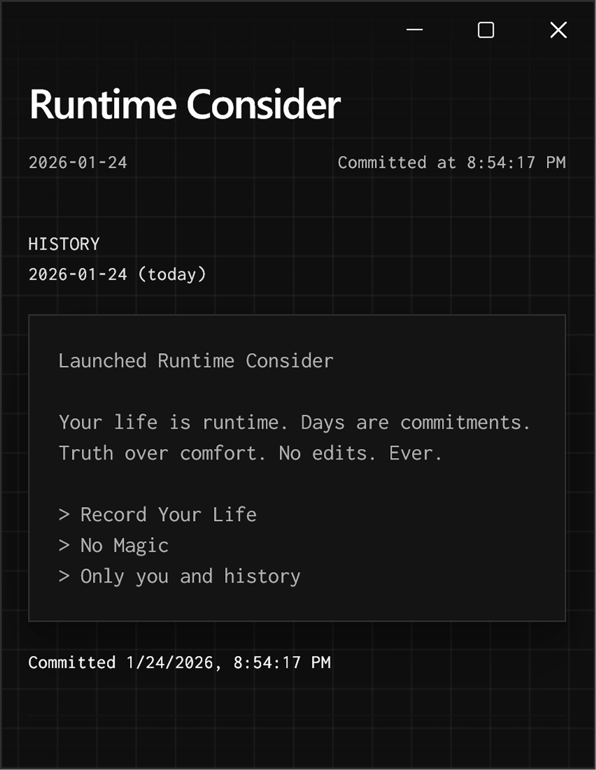 Showcase of Runtime Consider application